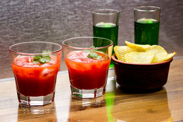 Tomato alcoholic coctail