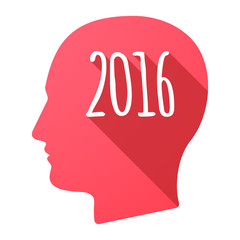 Male head icon with a 2016 sign