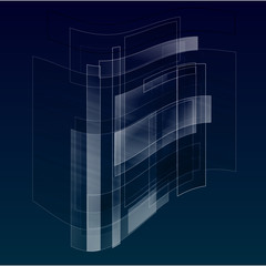 Fototapeta premium Bent rectangles abstract background