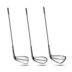 Golf sticks isolated on the white as vector design elements.