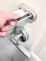Hand Unlocking Keycard Hotel Door Lock