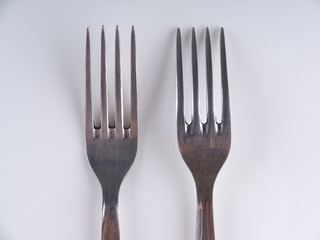 Fork on a gray background