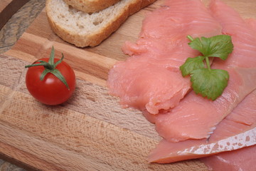 Toasts with smoked salmon