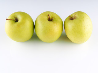 green apple on a gray background