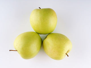 green apple on a gray background