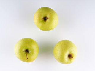 green apple on a gray background