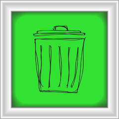 Simple doodle of a rubbish bin