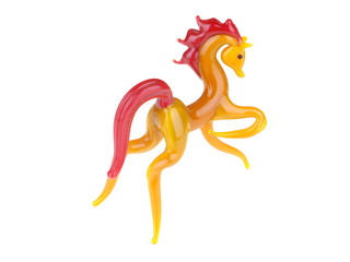 Glass horse on a white background