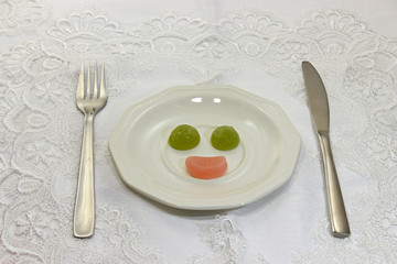 Candies on plate