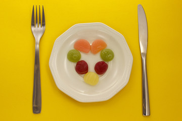 Candies on plate