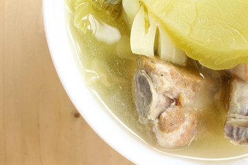 Pickled vegetable with pork soup chinese food