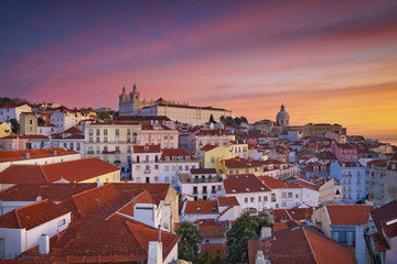Fototapeta premium Lisbon. Image of Lisbon, Portugal during dramatic sunrise.