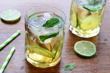 Lime iced tea, cocktail