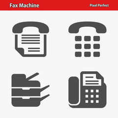 Fax Machine Icons. Professional, pixel perfect icons optimized for both large and small resolutions. EPS 8 format.