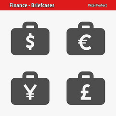 Finance - Briefcases Icons. Professional, pixel perfect icons optimized for both large and small resolutions. EPS 8 format.