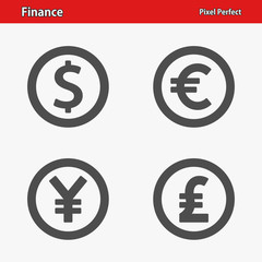 Finance Icons. Professional, pixel perfect icons optimized for both large and small resolutions. EPS 8 format.