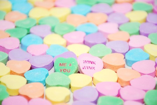Colorful Valentine's Day candy hearts