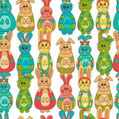 Seamless pattern with Easter bunny-9