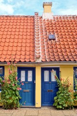 Mirrored, charming houses, Samsoe, (Sams&oslash;), Denmark