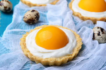 Easter Dessert, Tartlets with Cream and Apricot