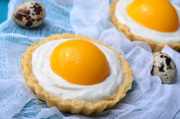 Easter Dessert, Tartlets with Cream and Apricot