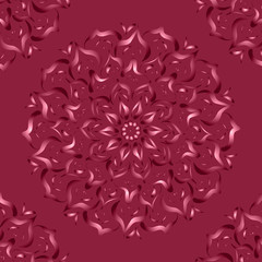 Mandala. Abstract drawing with floral motif.