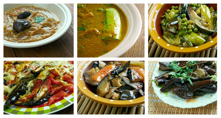 set oriental Indian  cuisine