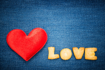 Obraz premium Red heart shape with message 