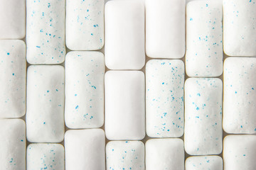 Chewing gums background top view