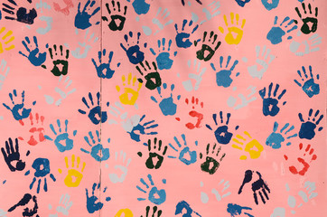 hand trace color on wall