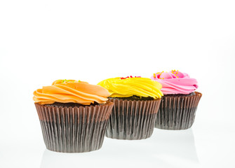 Chocolate Cupcakes on white background