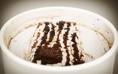 Cup of Turkish coffee traditionally used for fortune telling