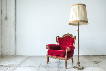 Classical style Armchair sofa couch in vintage room with desk la