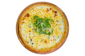 Four cheese pizza (quattro formaggi), isolated