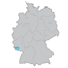 deutschland bundesland saarland karte vektor
