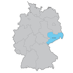deutschland bundesland sachsen karte vektor