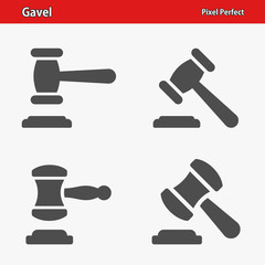 Gavel Icons. Professional, pixel perfect icons optimized for both large and small resolutions. EPS 8 format.
