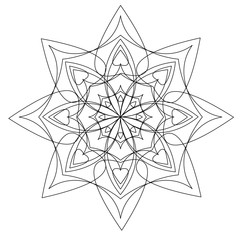 Vector mandala in black and white.