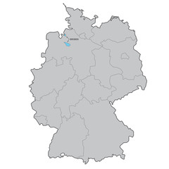deutschland bundesland bremen karte vektor