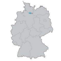 Obraz premium deutschland bundesland hamburg karte vektor