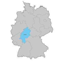 deutschland bundesland hessen karte vektor