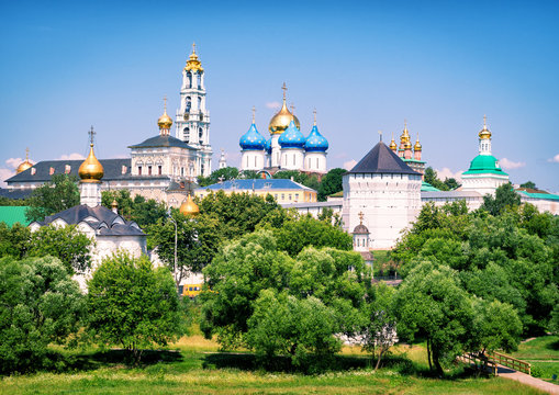 Panorama of Sergiyev Posad near Moscow, Golden Ring of Russia