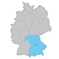 Obraz premium deutschland bundesland bayern karte vektor
