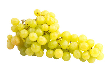 Fresh green grapes isolated on white background