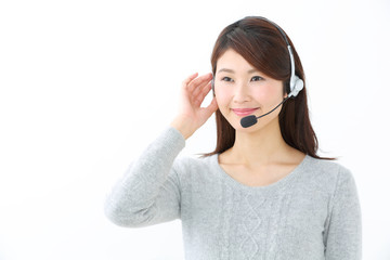 ヘッドセット・若い女性