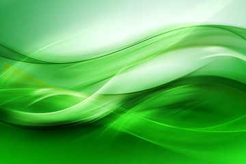 Abstrait beau mouvement vert pour la conception. Illustration numérique lumineuse moderne.