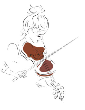 Young Woman Playing Violin