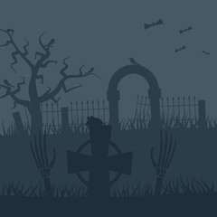 Zombies night vector background