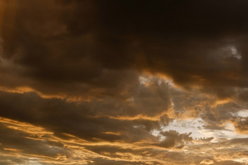 Fototapeta na wymiar sunset sky and glowing cloud, twilight sky before rain weather