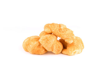 fresh croissant on white background.